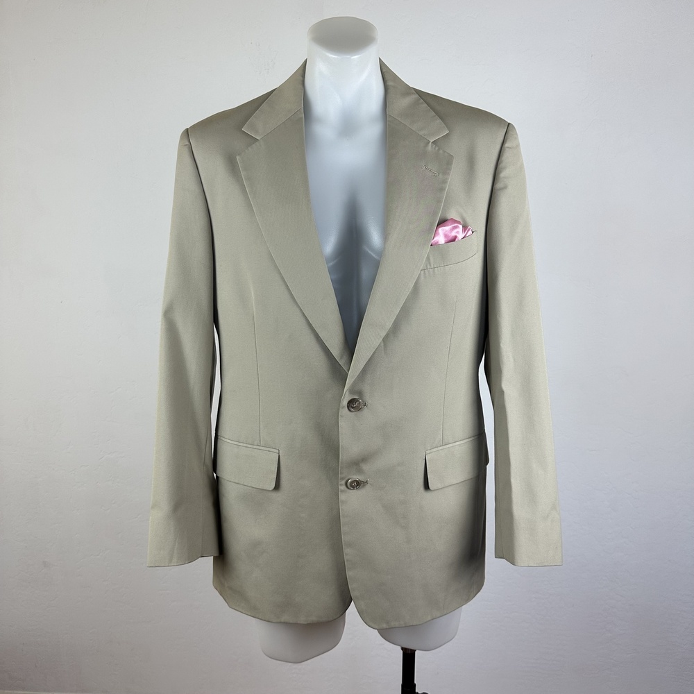 Brooks Brothers Beige Single Breasted Blazer Jacket Size 42R
